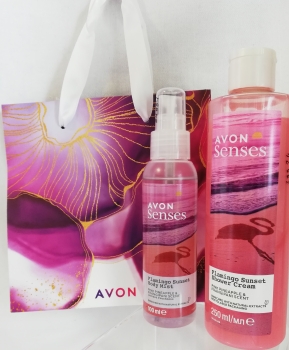 AVON Senses FLAMINGO SUNSET Set mit Geschenktasche Gratis